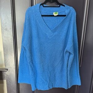 Anthropologie Sky Blue V-Neck Sweater